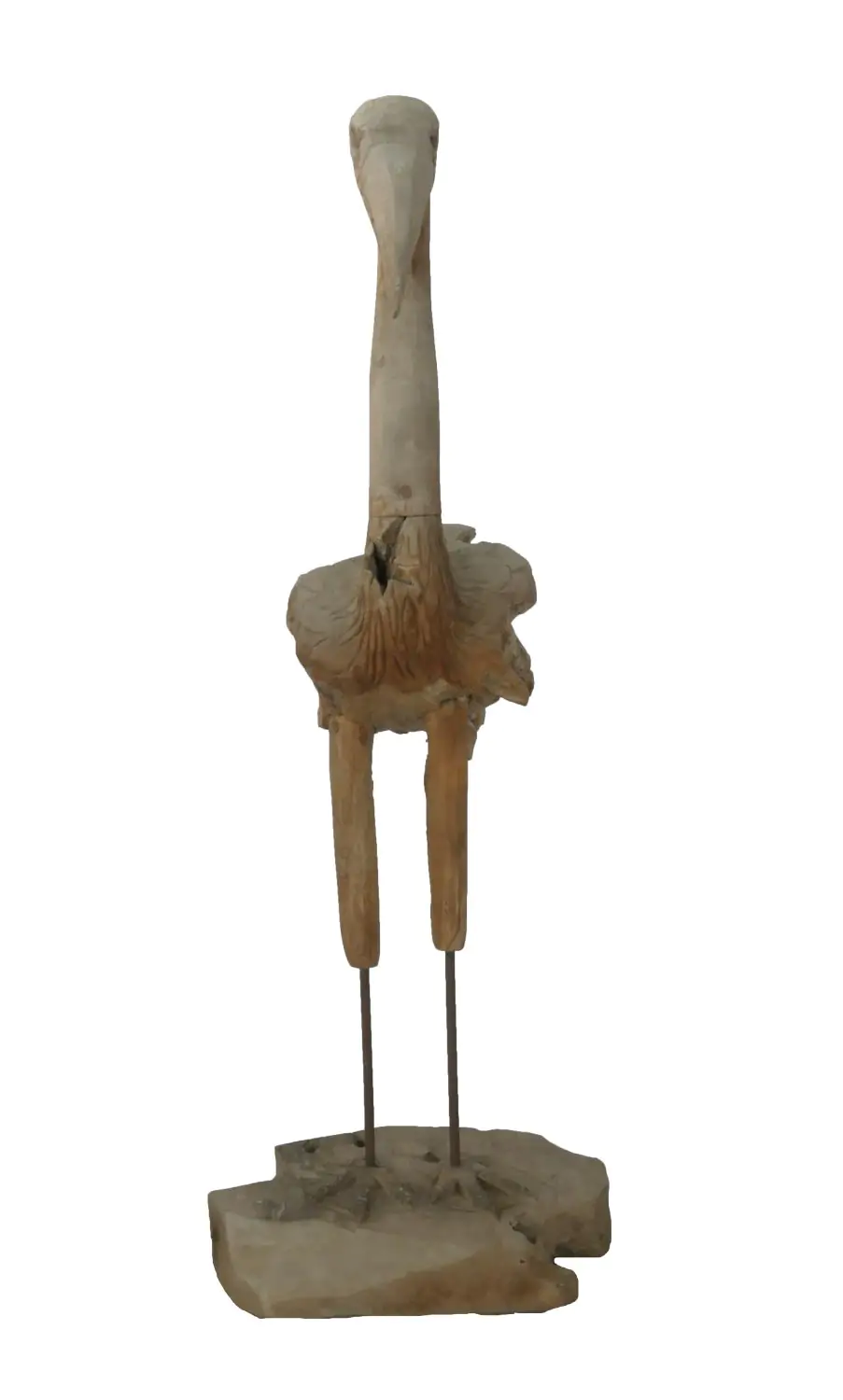 Product image 6 of the product “Flamingo, made from teak root pieces, about 1,10 mtr high-. 2 Parts, metall feet. ”